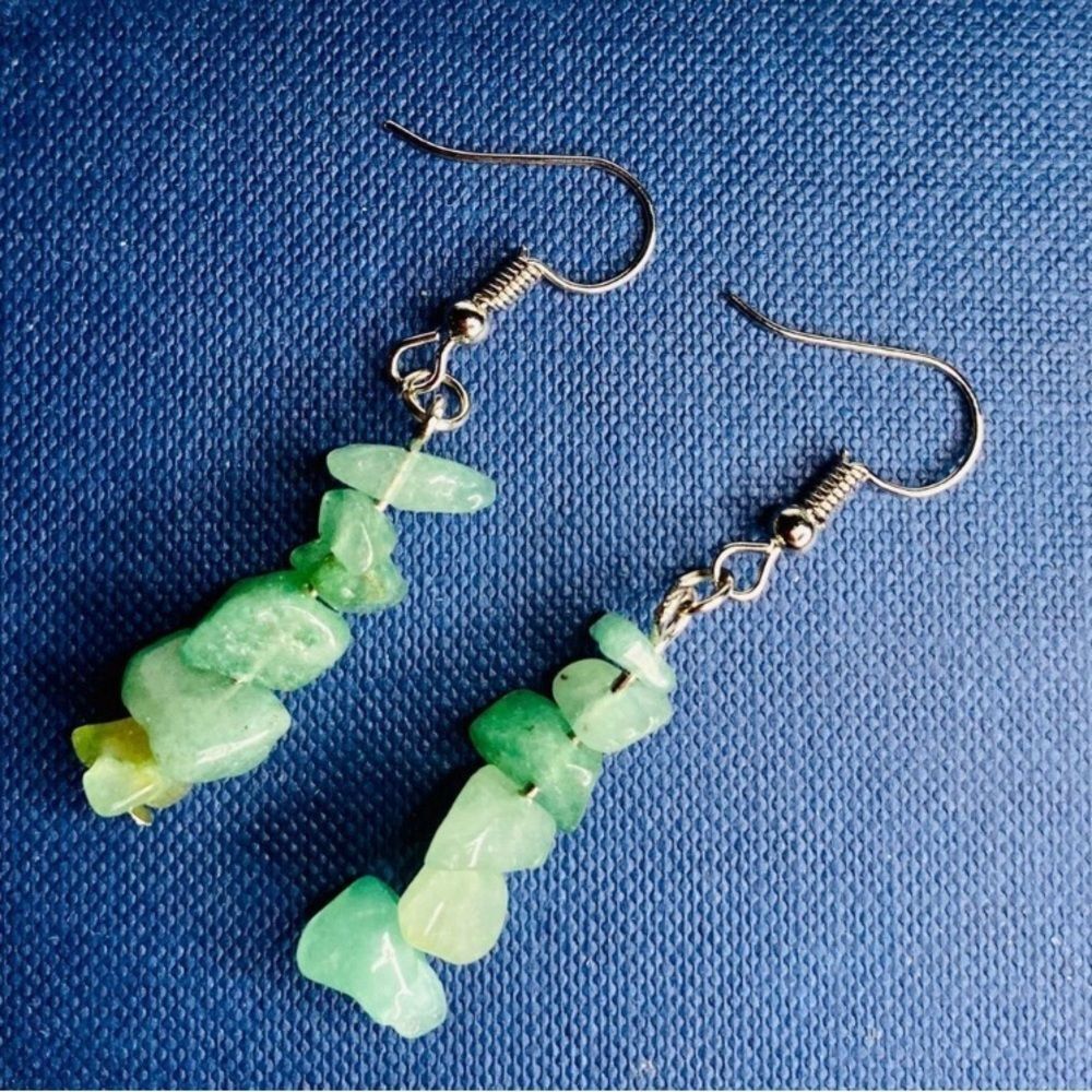 Green Aventurine Quartz Chip Earrings